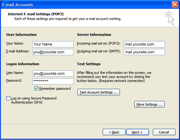 Configurar seu e-mail Profissional no Outlook 2003