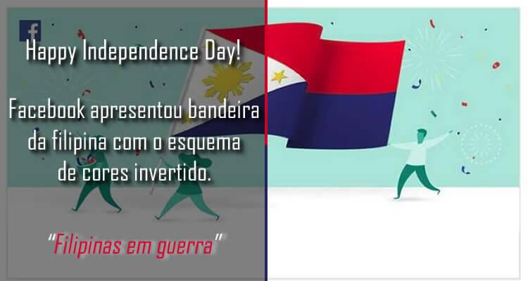 Facebook erroneamente anunciou: Filipinas em guerra.