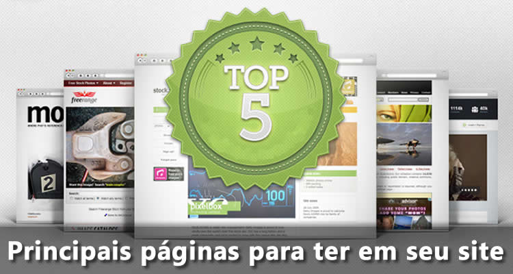 As 5 principais páginas para ter em seu site